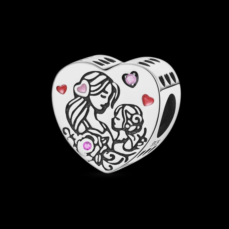 925 Sterling Zilveren Bedel 'Mom Love' - Perfect Cadeau voor Moederdag en Verjaardag