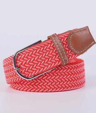 Unisex Gevlochten Elastische Riem met Pin Gesp - 107-130cm