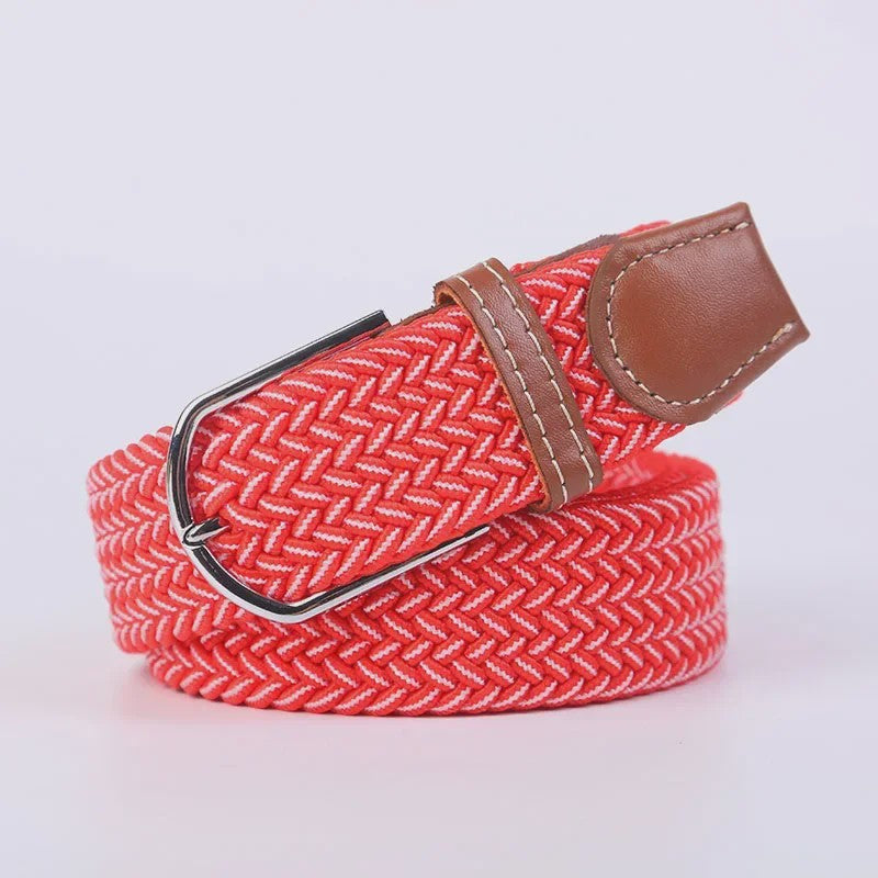 Unisex Gevlochten Elastische Riem met Pin Gesp - 107-130cm