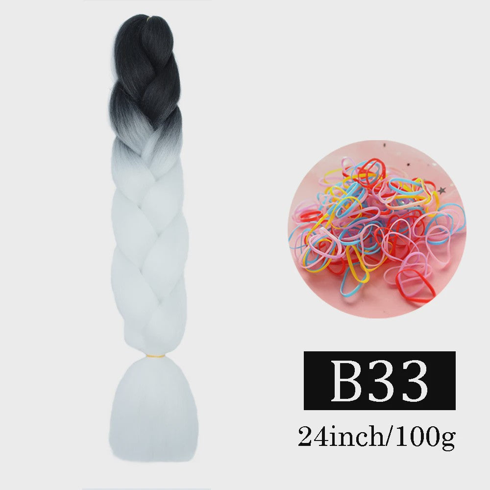 24 Inch Jumbo Braids Haarverlenging - Synthetisch Vlechtkapsel met Ombre Kleuren