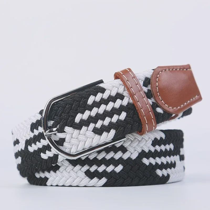 Unisex Gevlochten Elastische Riem met Pin Gesp - 107-130cm