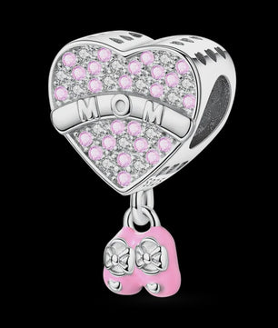 925 Sterling Zilveren Bedel 'Mom Love' - Perfect Cadeau voor Moederdag en Verjaardag