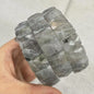 Natuurlijke Edelsteen Armband - Fluoriet & Citrien Vierkante Kralen
