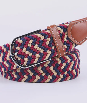 Unisex Gevlochten Elastische Riem met Pin Gesp - 107-130cm