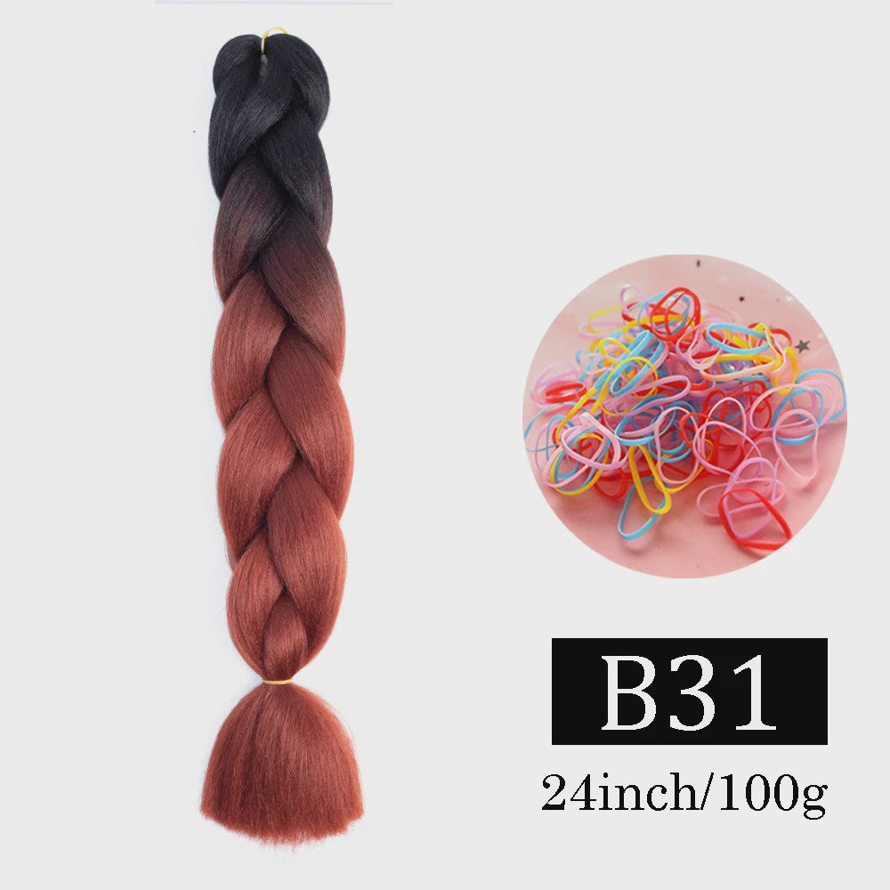 24 Inch Jumbo Braids Haarverlenging - Synthetisch Vlechtkapsel met Ombre Kleuren