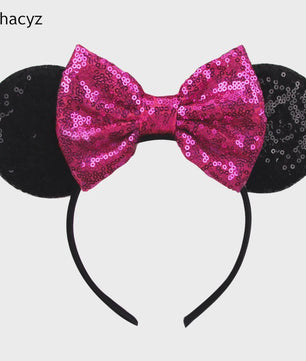 Chique Sequin Mickey Oortjes Diadeem met Strik - Feestelijk Haaraccessoire voor Kinderen & Dames