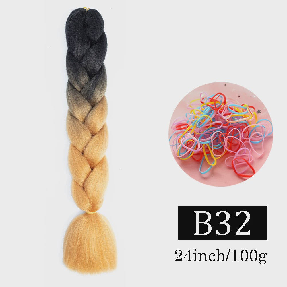 24 Inch Jumbo Braids Haarverlenging - Synthetisch Vlechtkapsel met Ombre Kleuren