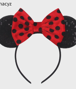 Chique Sequin Mickey Oortjes Diadeem met Strik - Feestelijk Haaraccessoire voor Kinderen & Dames