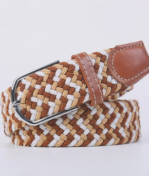Unisex Gevlochten Elastische Riem met Pin Gesp - 107-130cm