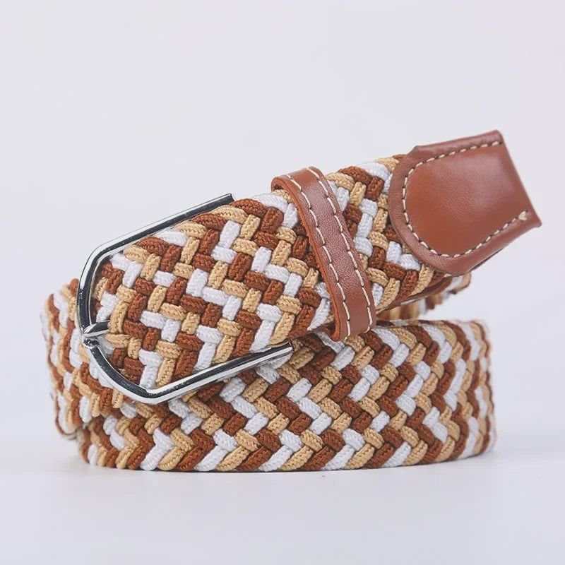 Unisex Gevlochten Elastische Riem met Pin Gesp - 107-130cm
