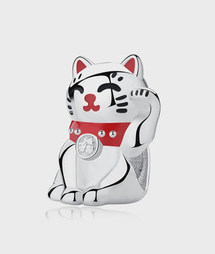 925 Sterling Zilveren Bedel Lucky Cat - Chinees Nieuwjaar & Japanse Stijl Hanger voor Dames Armbanden & Kettingen