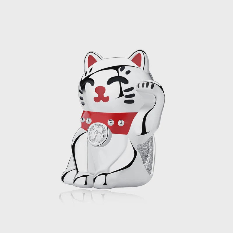 925 Sterling Zilveren Bedel Lucky Cat - Chinees Nieuwjaar & Japanse Stijl Hanger voor Dames Armbanden & Kettingen