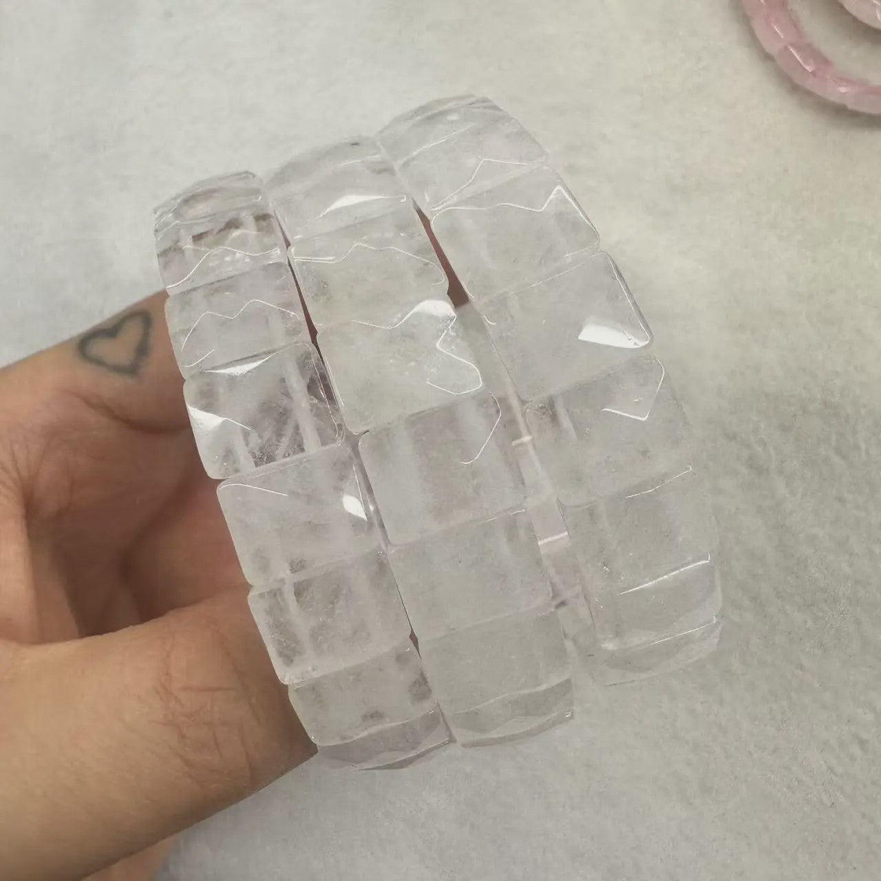 Natuurlijke Edelsteen Armband - Fluoriet & Citrien Vierkante Kralen