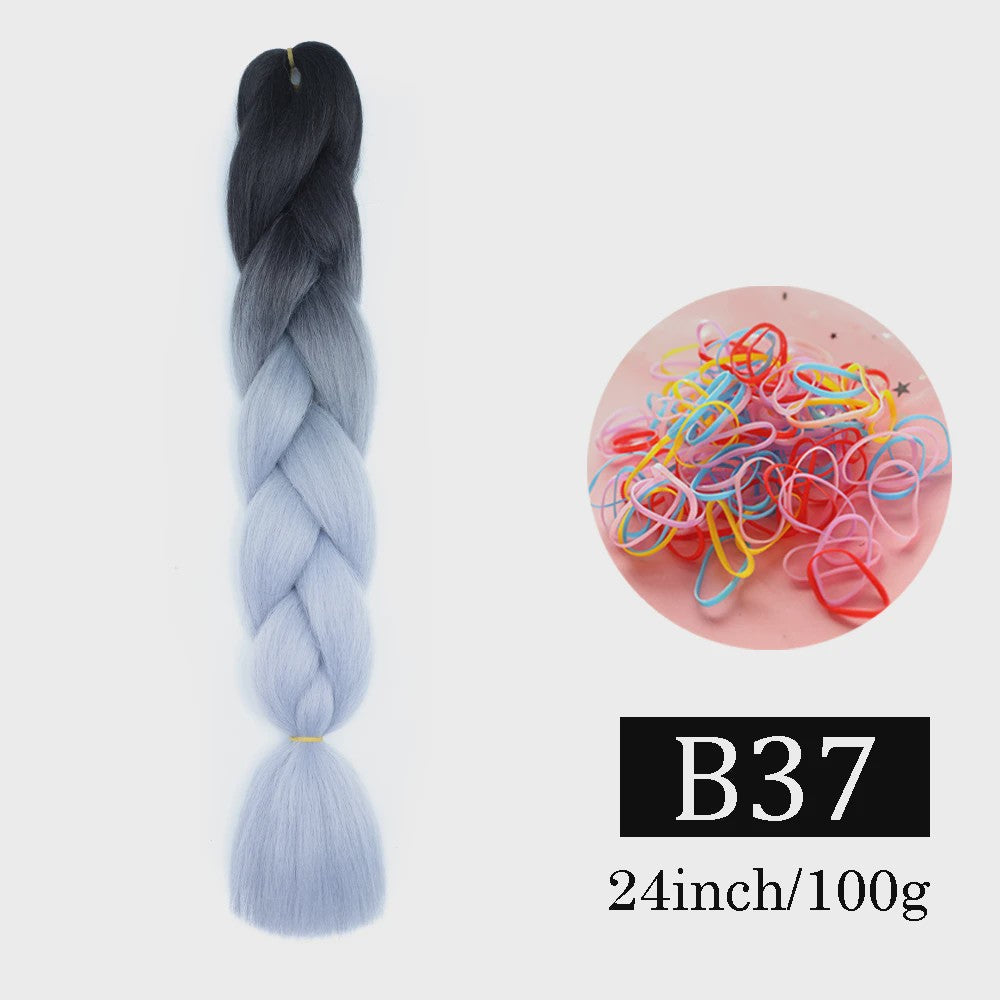 24 Inch Jumbo Braids Haarverlenging - Synthetisch Vlechtkapsel met Ombre Kleuren