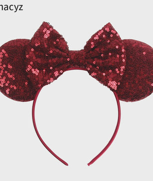 Chique Sequin Mickey Oortjes Diadeem met Strik - Feestelijk Haaraccessoire voor Kinderen & Dames