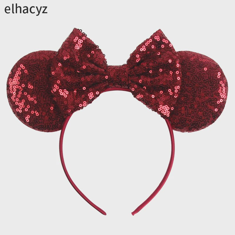 Chique Sequin Mickey Oortjes Diadeem met Strik - Feestelijk Haaraccessoire voor Kinderen & Dames