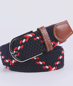 Unisex Gevlochten Elastische Riem met Pin Gesp - 107-130cm