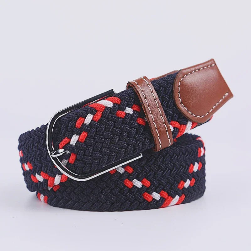 Unisex Gevlochten Elastische Riem met Pin Gesp - 107-130cm