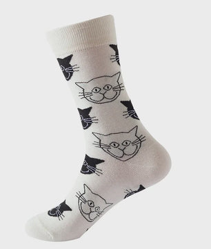 Unisex Katoenen Sokken met Vrolijke Fruit, Dieren & Kunst Prints - Hip Hop & Skateboard Stijl