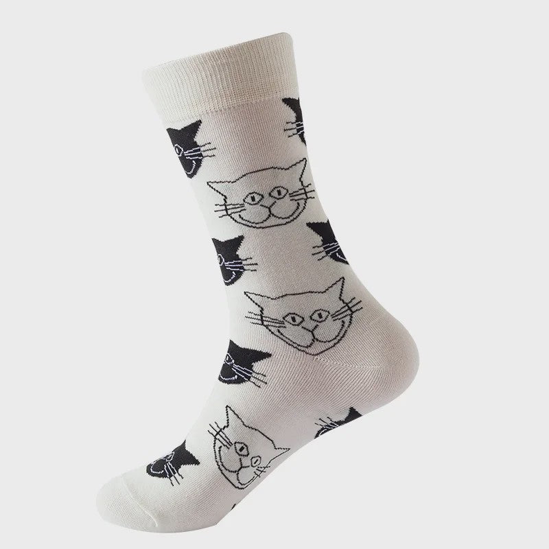 Unisex Katoenen Sokken met Vrolijke Fruit, Dieren & Kunst Prints - Hip Hop & Skateboard Stijl