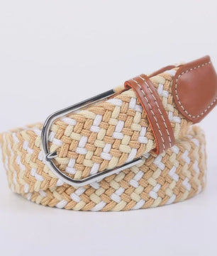 Unisex Gevlochten Elastische Riem met Pin Gesp - 107-130cm