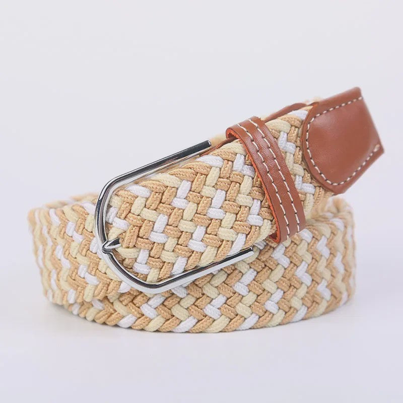 Unisex Gevlochten Elastische Riem met Pin Gesp - 107-130cm