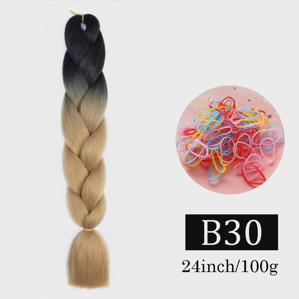 24 Inch Jumbo Braids Haarverlenging - Synthetisch Vlechtkapsel met Ombre Kleuren