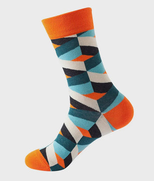 Unisex Katoenen Sokken met Vrolijke Fruit, Dieren & Kunst Prints - Hip Hop & Skateboard Stijl