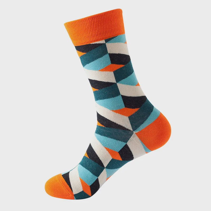 Unisex Katoenen Sokken met Vrolijke Fruit, Dieren & Kunst Prints - Hip Hop & Skateboard Stijl