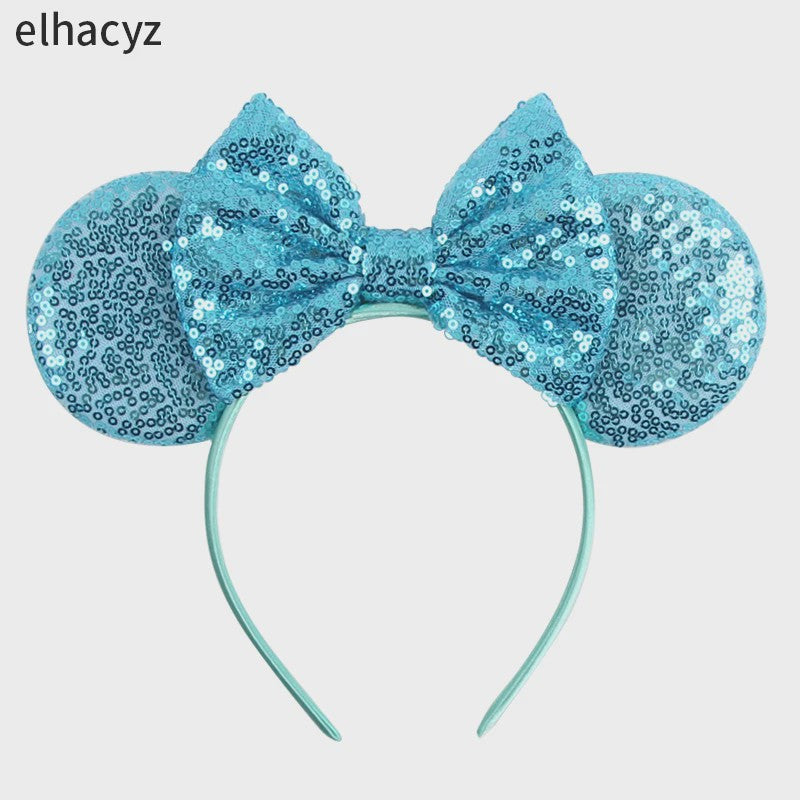 Chique Sequin Mickey Oortjes Diadeem met Strik - Feestelijk Haaraccessoire voor Kinderen & Dames