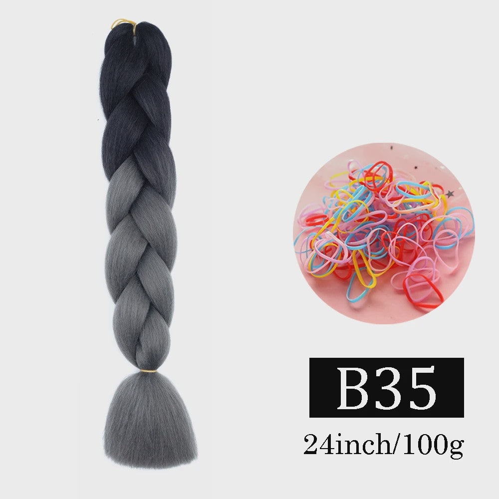 24 Inch Jumbo Braids Haarverlenging - Synthetisch Vlechtkapsel met Ombre Kleuren