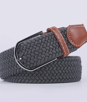 Unisex Gevlochten Elastische Riem met Pin Gesp - 107-130cm