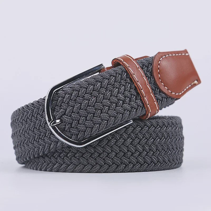 Unisex Gevlochten Elastische Riem met Pin Gesp - 107-130cm