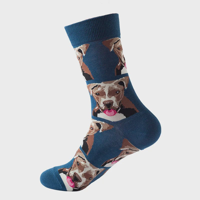 Unisex Katoenen Sokken met Vrolijke Fruit, Dieren & Kunst Prints - Hip Hop & Skateboard Stijl