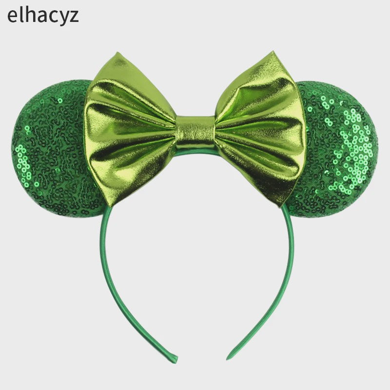 Chique Sequin Mickey Oortjes Diadeem met Strik - Feestelijk Haaraccessoire voor Kinderen & Dames