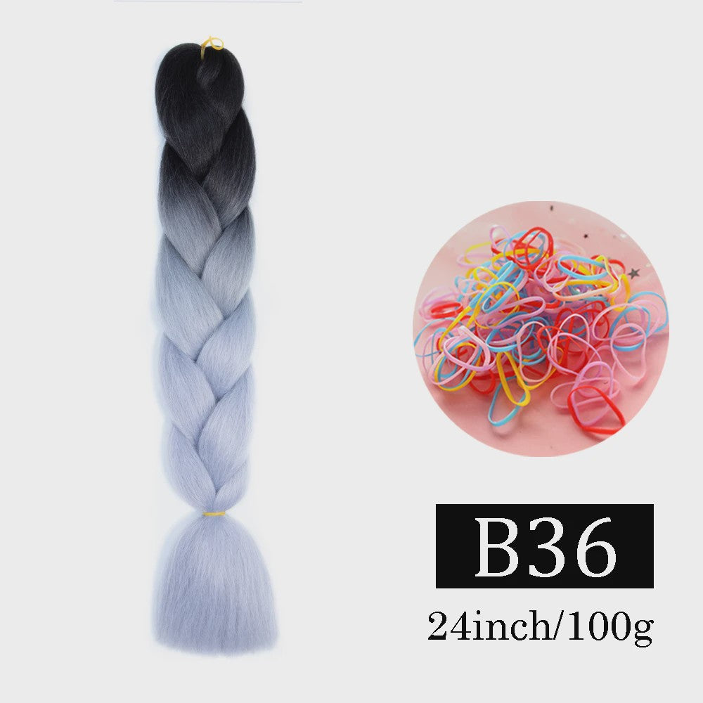 24 Inch Jumbo Braids Haarverlenging - Synthetisch Vlechtkapsel met Ombre Kleuren