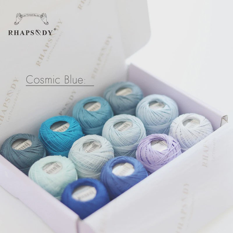 Rhapsody Pearl Cotton Garen Set - Maat 8 - 12 Bollen voor Haken, Borduren & Knutselen