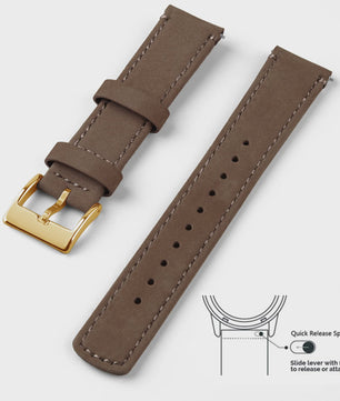 Top Grain Echt Lederen Horlogeband - 20mm/22mm Quick Release - Voor Heren, Dames & Samsung Galaxy Watch