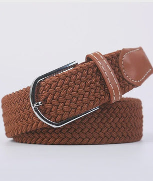 Unisex Gevlochten Elastische Riem met Pin Gesp - 107-130cm