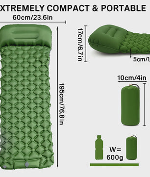 Inflatable Mattress Sleeping Pad Ultralight Camping Mat Air Mattress Camp Mat for Hiking Tent Travel Backpacker