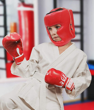 Professionele Bokshandschoenen & Helm Set voor Kinderen en Volwassenen - PU Leer