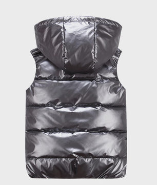 Glanzend Capuchon Vest - Unisex Winter Vest met Capuchon - Warm & Casual