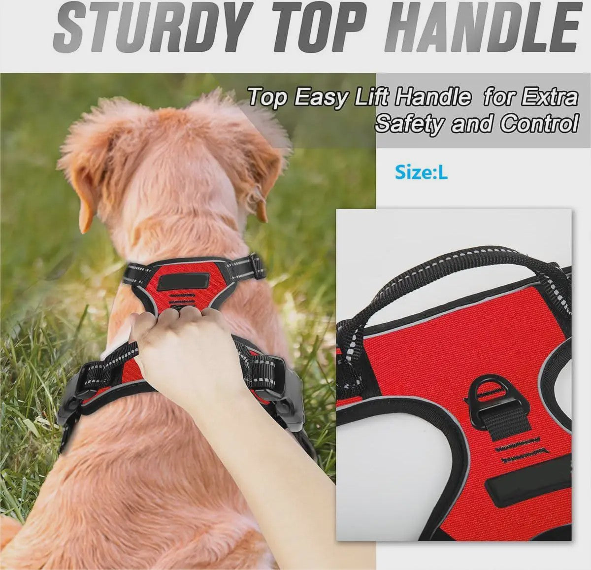 Verstelbaar Anti-Trek Hondentuig met Borstclip & Handvat - Comfortabel & Reflecterend