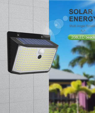 Solar Wandlamp met 158 LED's, Bewegingssensor & 3 standen - Waterdicht