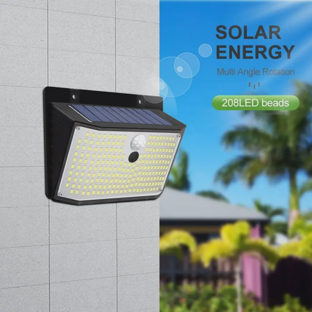 Solar Wandlamp met 158 LED's, Bewegingssensor & 3 standen - Waterdicht
