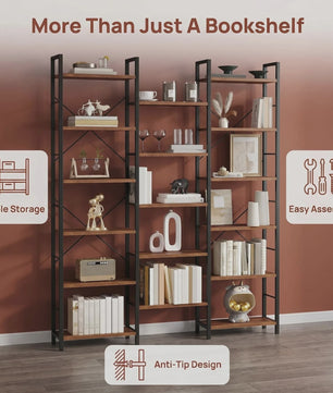 Stellingkast met 17 Vakken en Verstelbare Planken - Metaal Frame Boekenkast