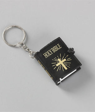 Mini Heilige Bijbel Sleutelhanger - Goudkleurig, Echt Papier, Leesbaar
