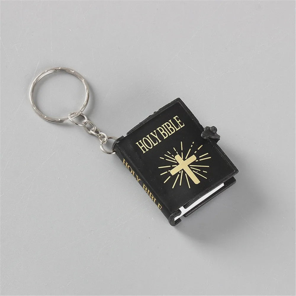 Mini Heilige Bijbel Sleutelhanger - Goudkleurig, Echt Papier, Leesbaar