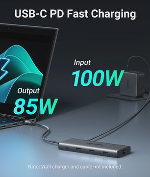 UGREEN 10-in-1 USB-C Hub: 8K/4K Dual HDMI, RJ45, USB 3.0, PD 100W - Docking Station voor MacBook & Laptop