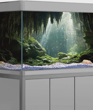 3D Aquarium Achtergrond Poster - Onderwater Grot Landschap Decor